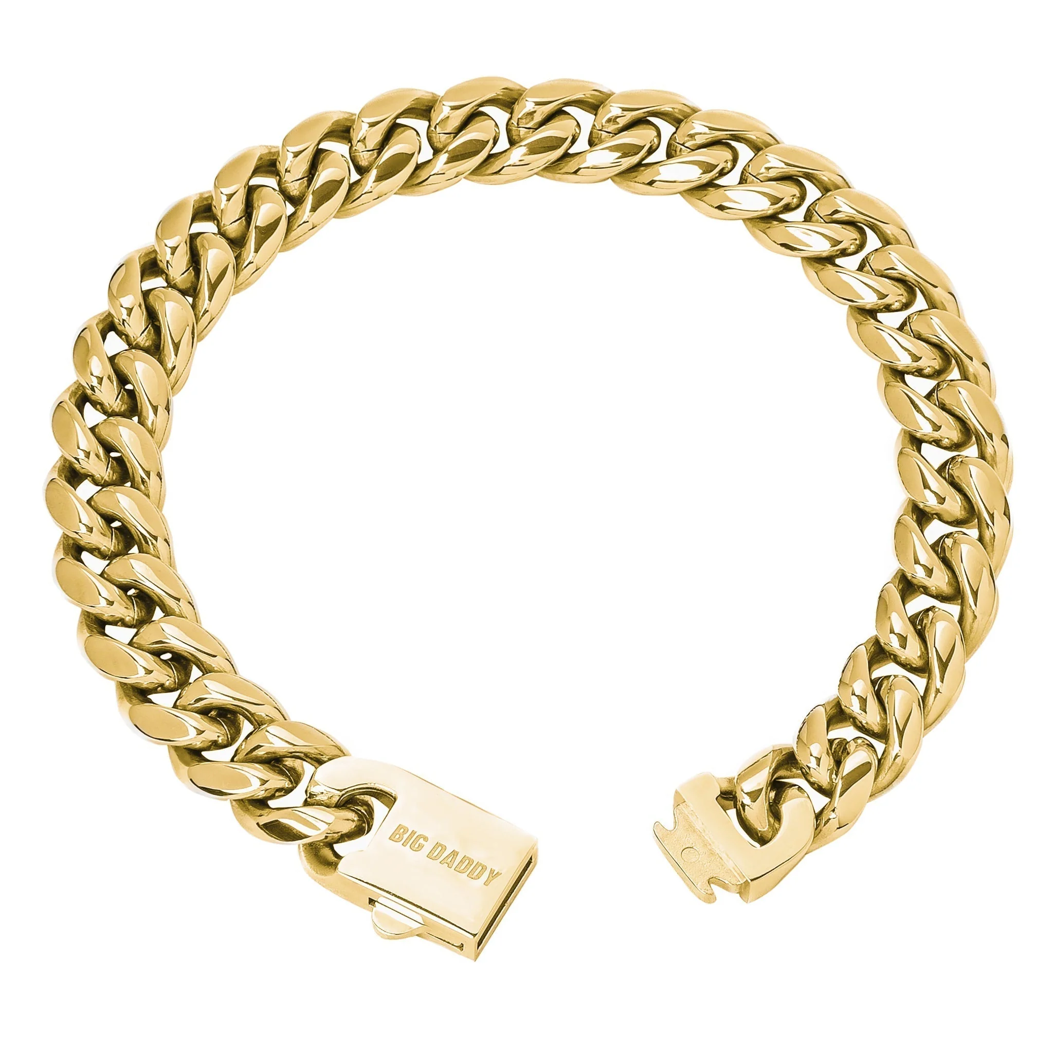 Big Daddy 12MM Cuban Link 18K Gold Bracelet 9 Inch (Defect)