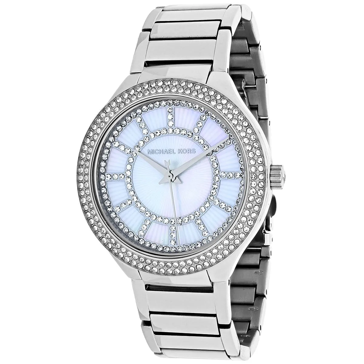 Michael Kors Kerry Pavé Chambray Blue MOP Dial Silver Women's Watch - MK3395