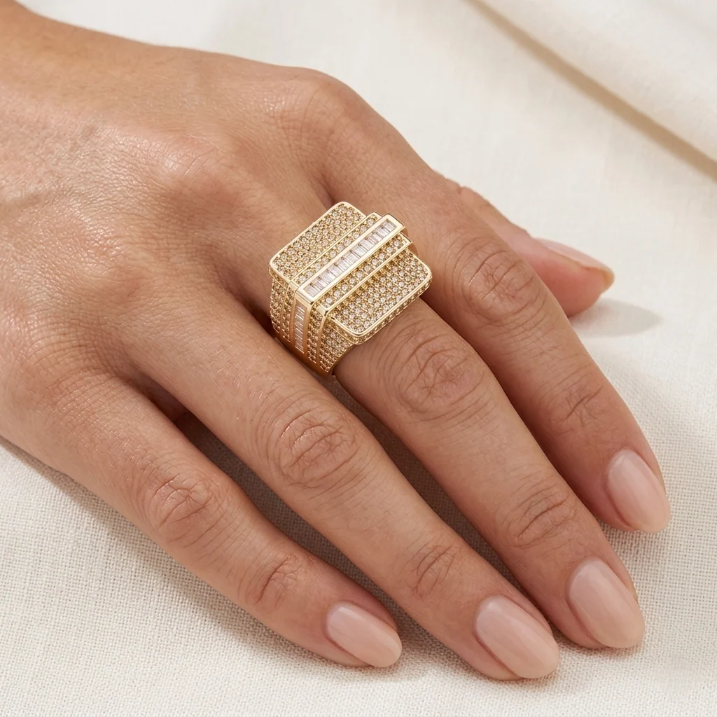 Big Daddy Luxe Iced Out Baguette Diamond Ring