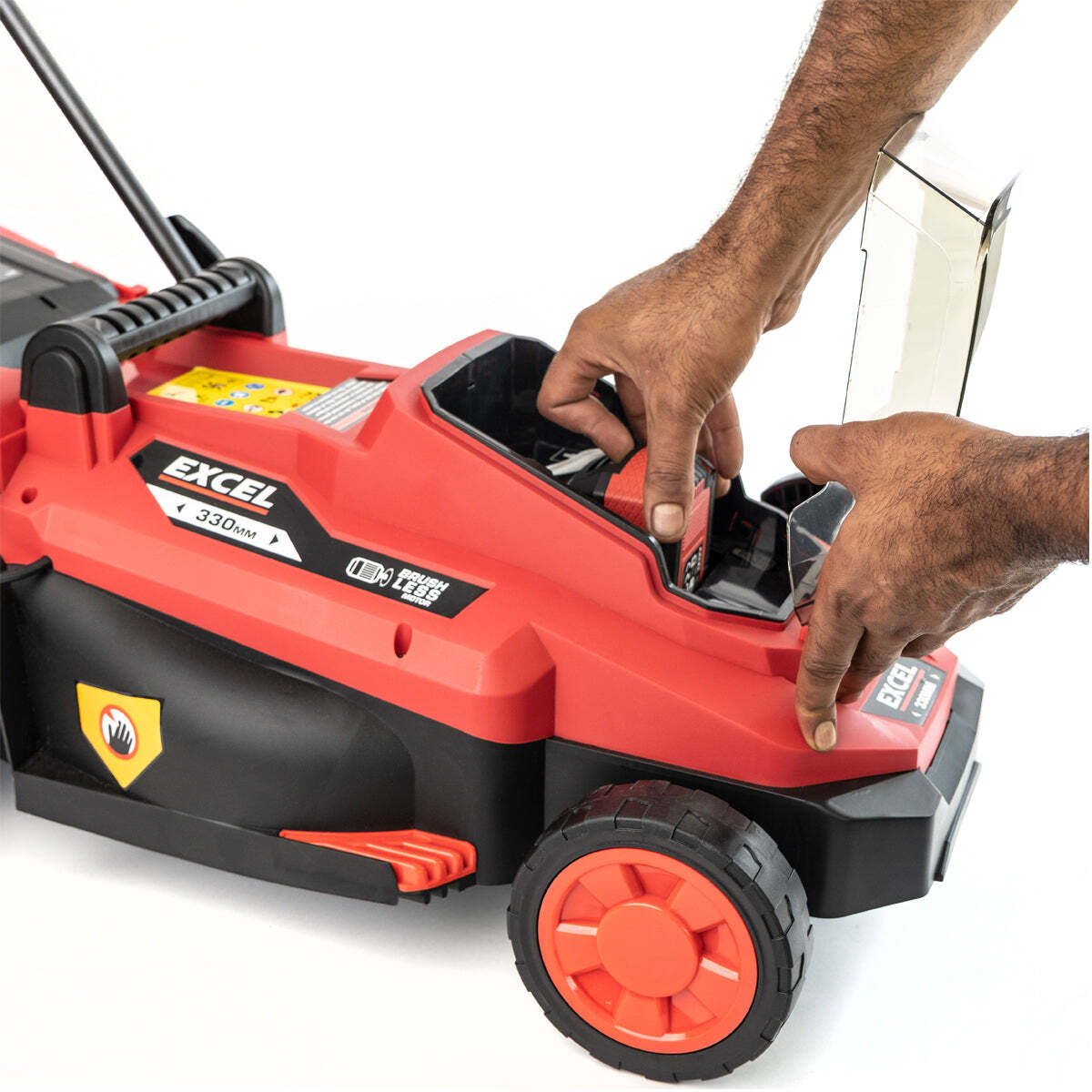 Excel 18V Garden Power Tool Set: Grass Trimmer, Hedge Trimmer & Lawn Mower with 3x 5.0Ah Batteries & Charger