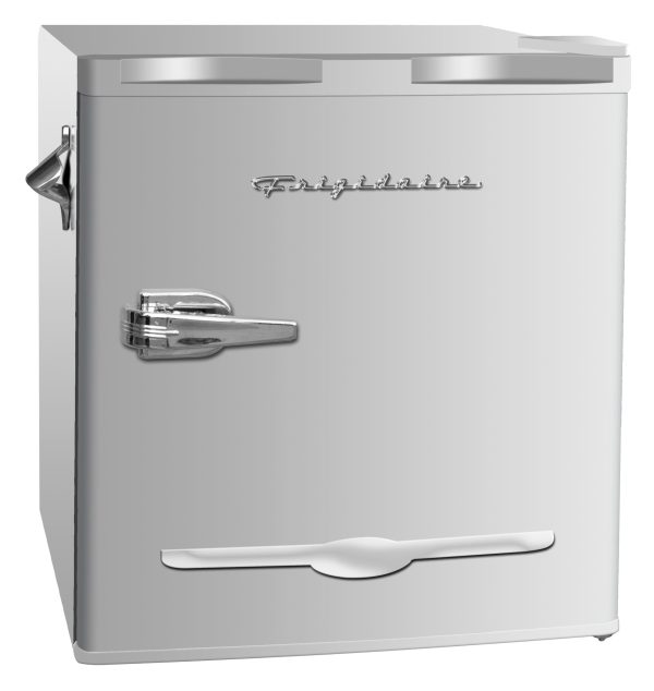1.6 Cu Ft Retro Mini Fridge with Side Bottle Opener, Moonbeam