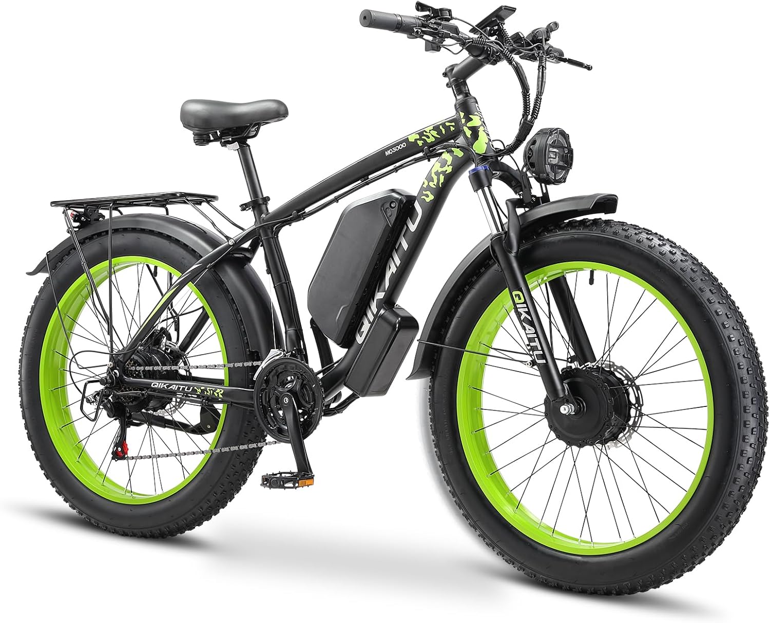 Electric Bike for Adult, 26 x 4.0 Fat Tire Ebike, 1000W/2000W Peak Electric Bicycle, 48V 13/17.5/23AH Waterproof Battery, Front Suspension Ebike, 27MPH-46MPH, Adjustable Seat, UL and GCC Certified