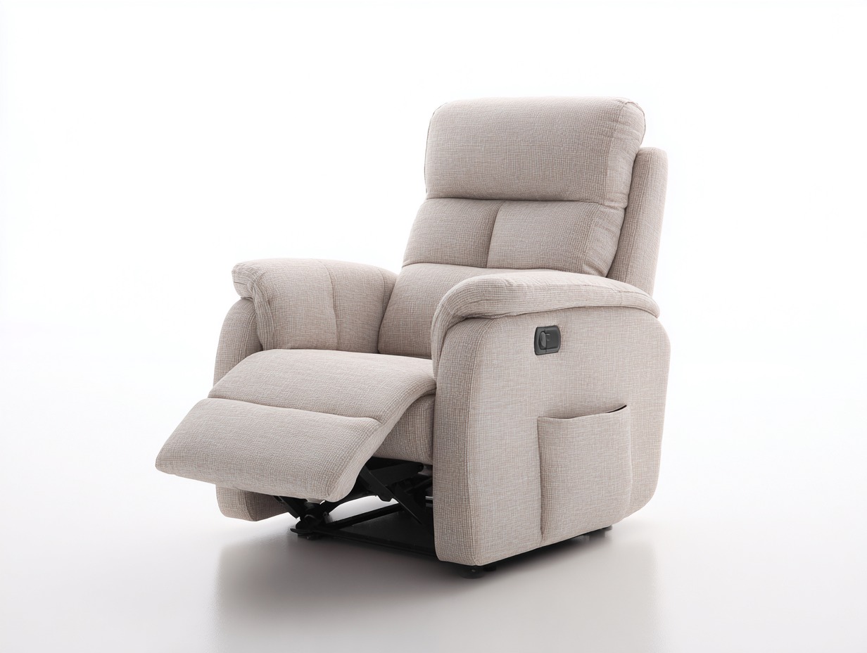 Sillones reclinables tapizado tela 92x100x105 cm color beige uso salón estilo moderno reclinable manual