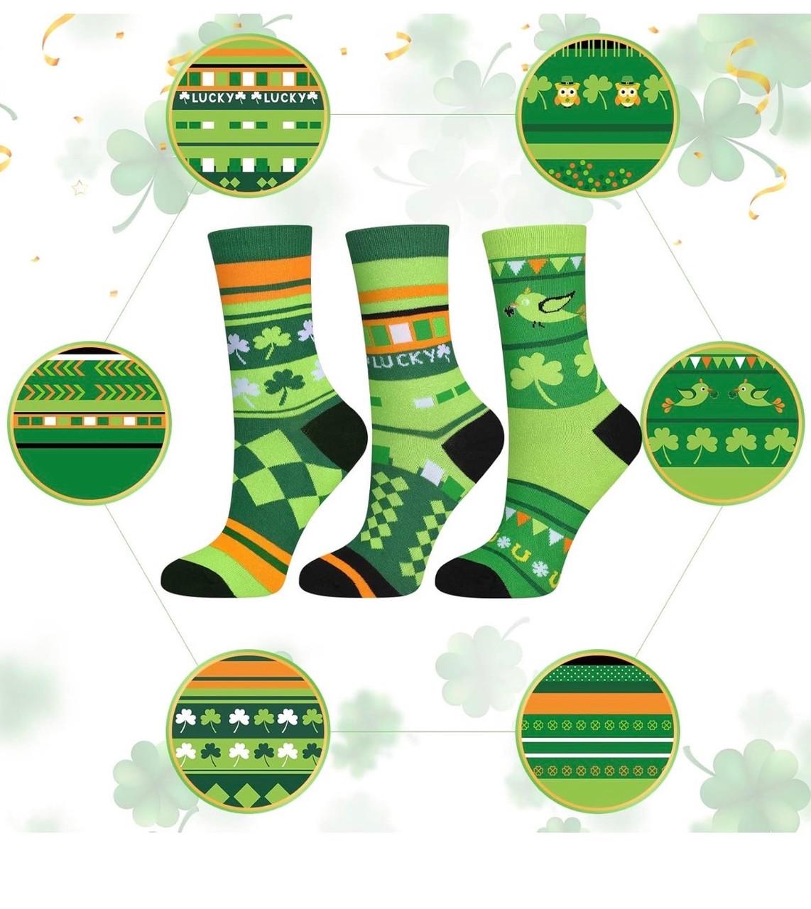 St Patricks Shamrock Socks Bulk Wholesale 10