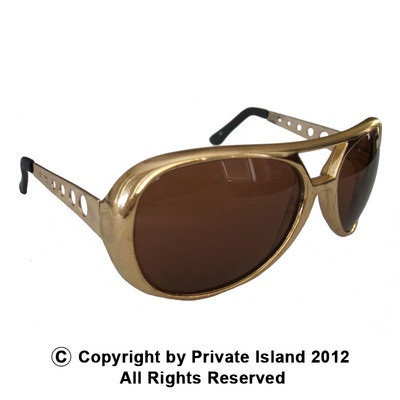 Rockstar Elvis Style Sunglasses GOLD 1131A
