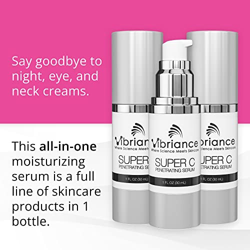 2025 Vibriance Super C Serum for Mature Skin  Made in USA  All-In-One Formula Hydrates  Firms  Lifts  Smooths  Targets Age Spots  Wrinkles  Vitamin C Serum; 1 fl oz – Pack of 2