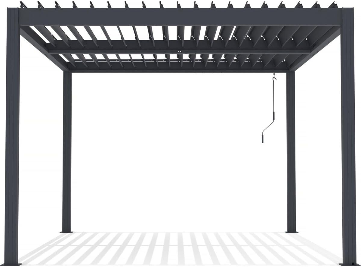 Habitat et Jardin Bioclimatic Pergola Windsor Aluminium with LED 3 x 4 - Grey