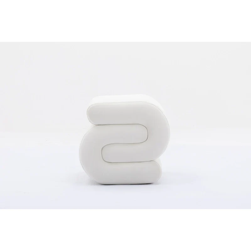 Contemporary S-Shape Ottoman Makeup Stool and Footrest for Living Room and Bedroom