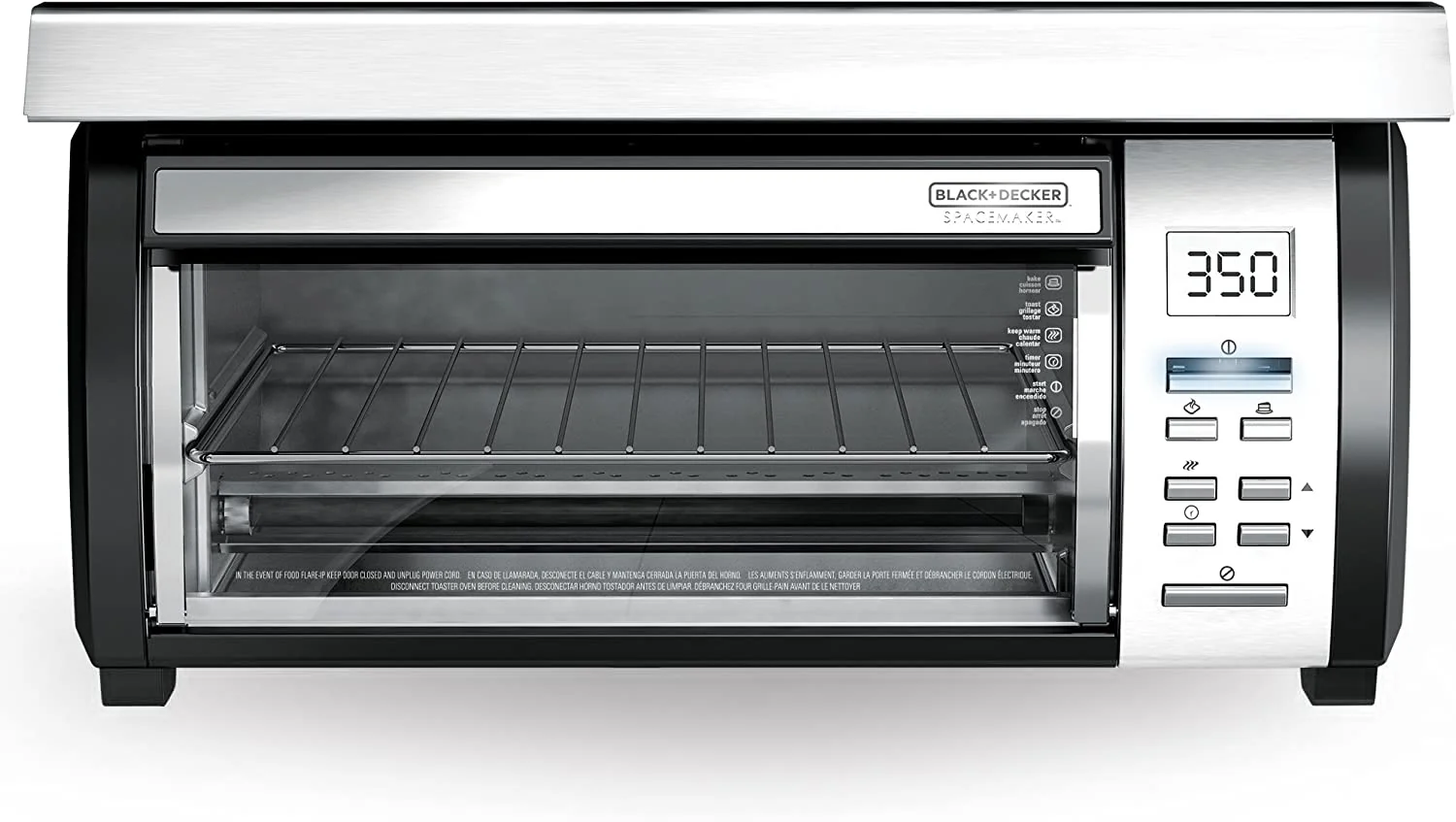 BLACK+DECKER SpaceMaker Under-Counter Toaster Oven, Digital Controls, Black/Stainless Steel, Fits 9�测�� Pizza, TROS1000D