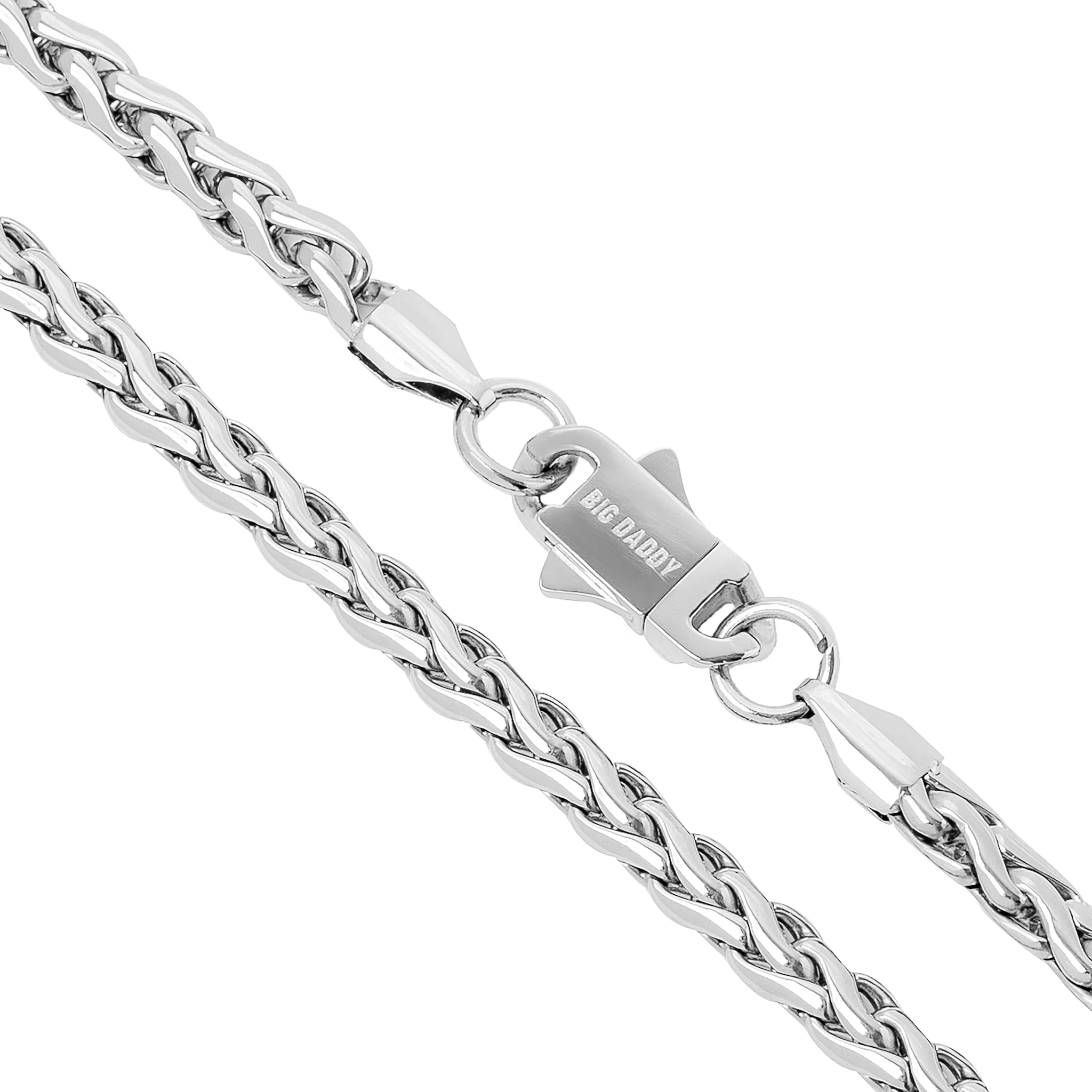 Big Daddy 5MM Silver Steel Spiga Rope Chain