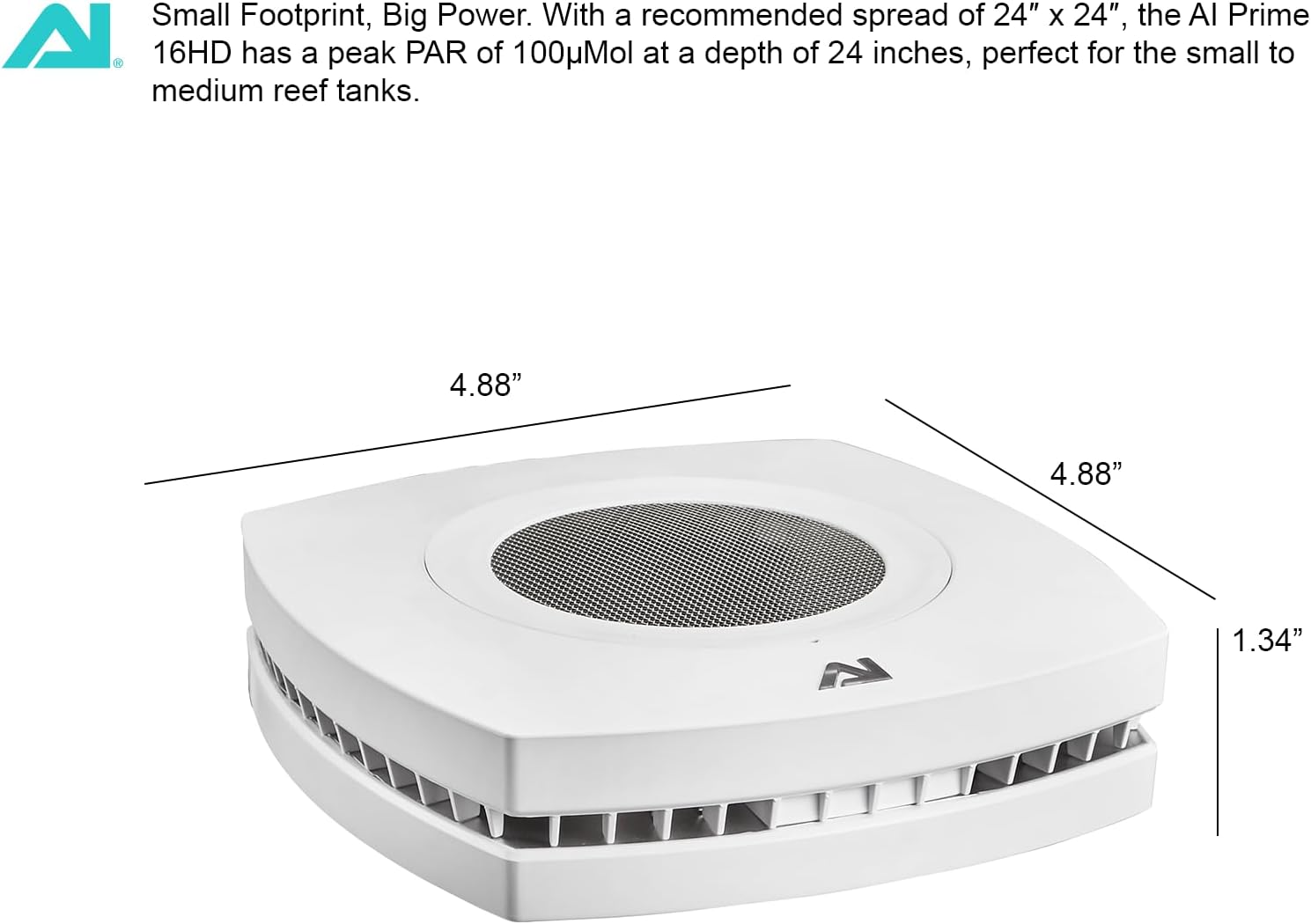 AquaIllumination Prime 16HD White LED Reef Light Fixture – Modern, Wireless, Compact, Optimal Coral Growth