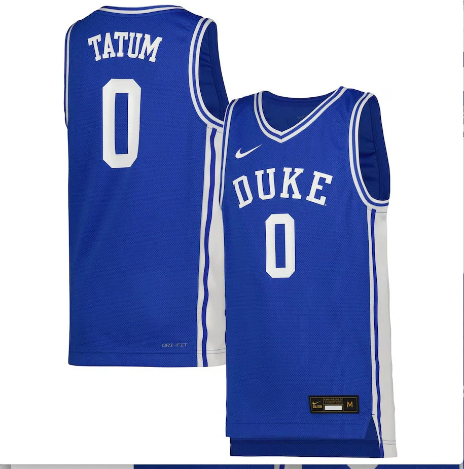 Men's #0 Jayson Tatum Duke Blue Devils College Basketball Jersey