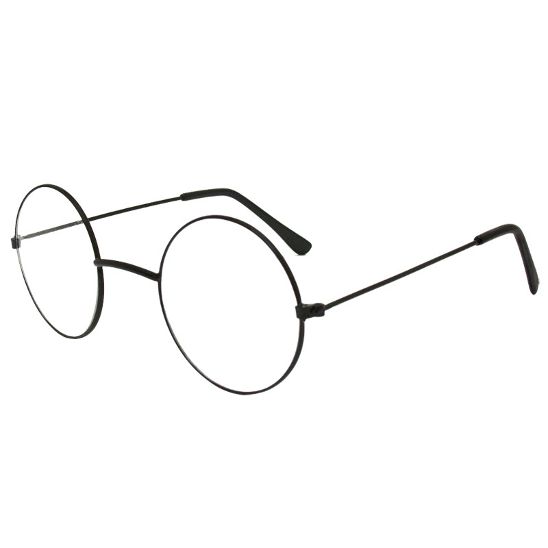Black Frame and Clear Lens Lennon Style Sunglasses 1098