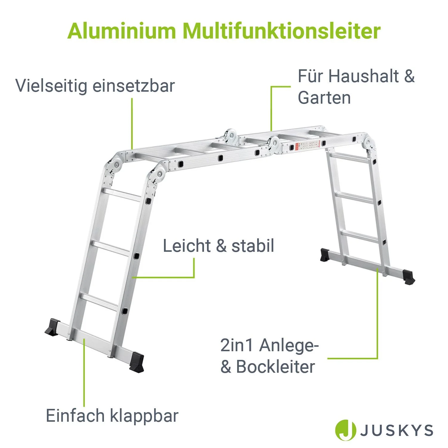 2025 Escalera multifuncional de aluminio 3,6 m – Versátil, estable y compacta