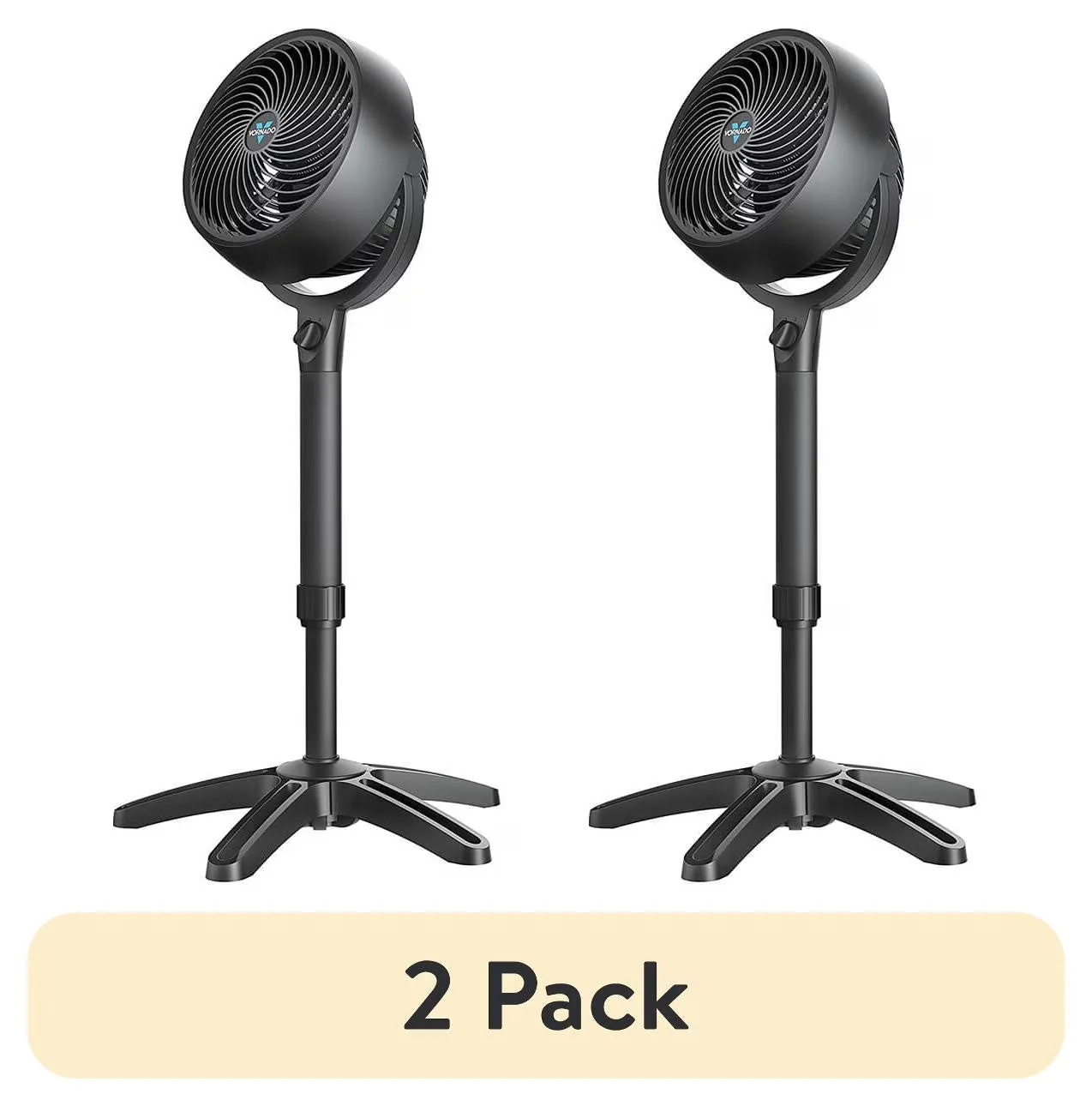 (2 pack) Vornado 683 Medium Pedestal Whole Room Air Circulator Fan, 3 Speed Control, Adjustable Standing Height, 32 to 38 Inches, Black