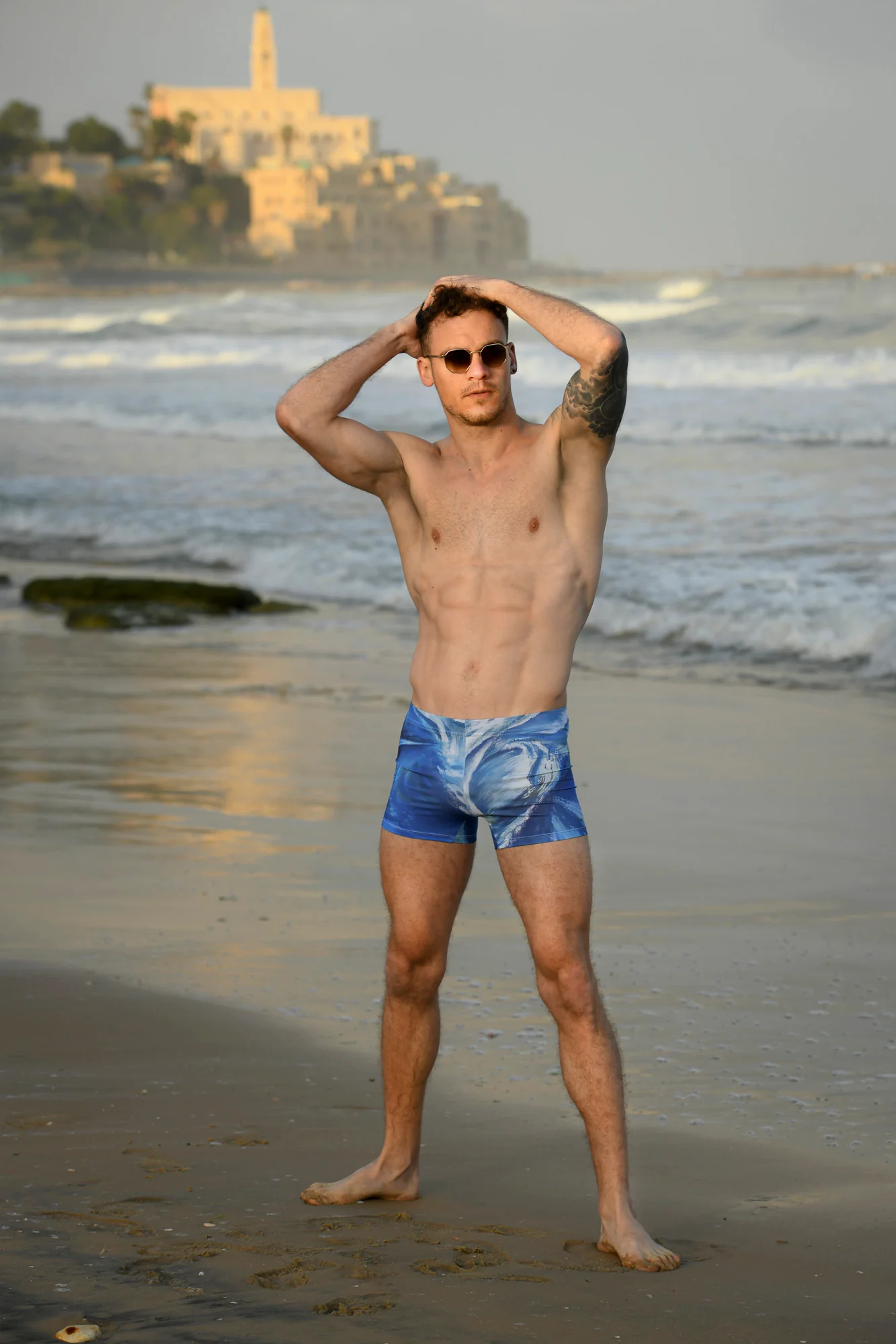 Waves men swimwear trunks