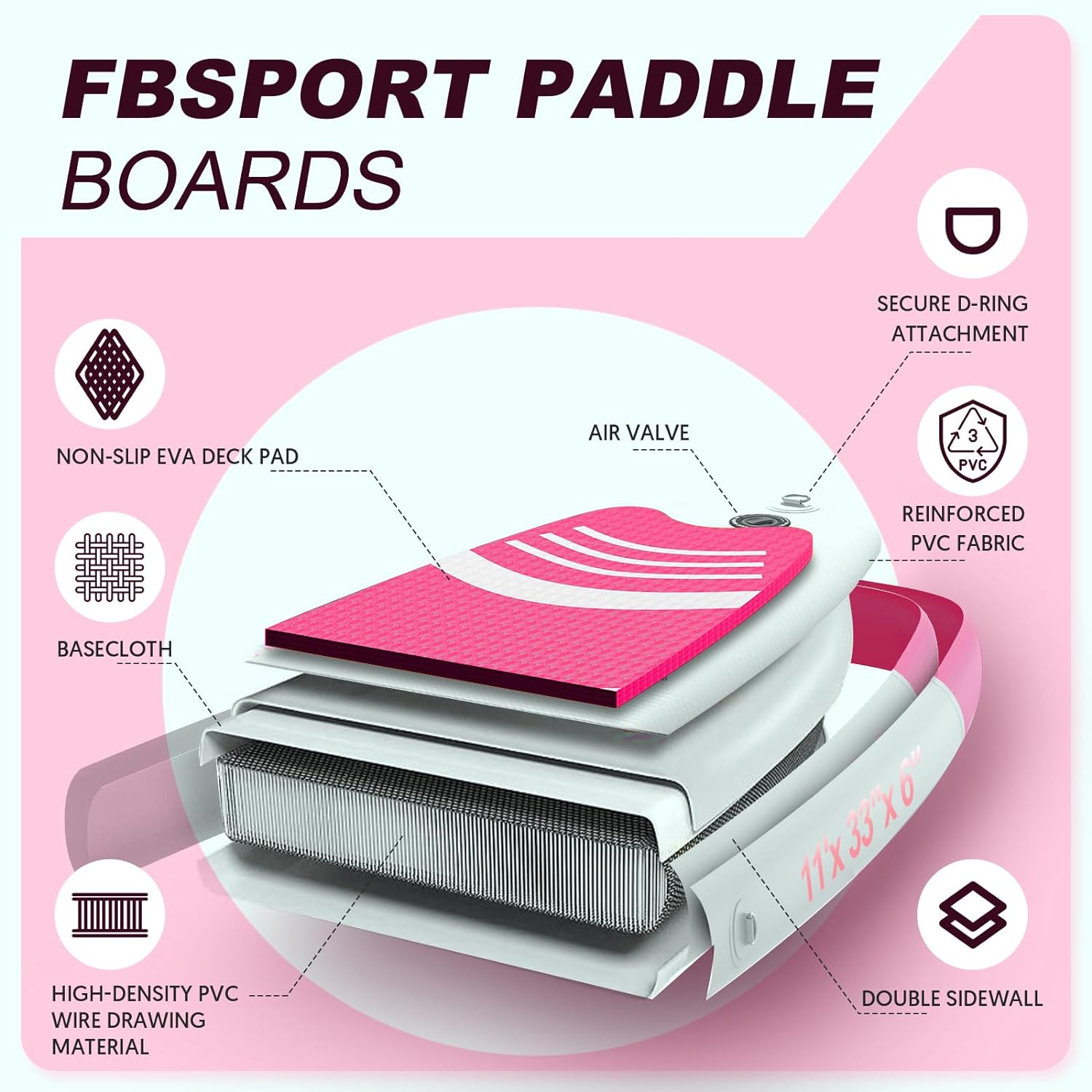 Premium-Stand-Up-Paddle-Board, Yoga-Board mit strapazierfähigem SUP-Zubehör und Tragetasche | Breiter Stand, Surf-Kontrolle, rutschfestes Deck, Leine, Paddel und Pumpe für Jugendliche und Erwachsene