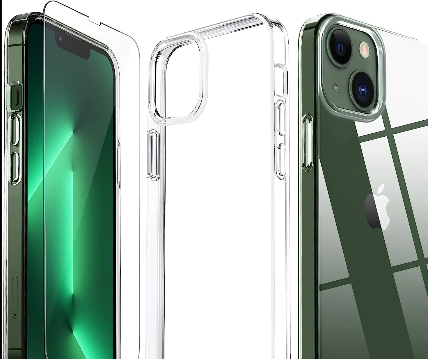 Handyhülle für iPhone mit Display Schutz Glas und Kamera-Schutz  3-in-1 Set