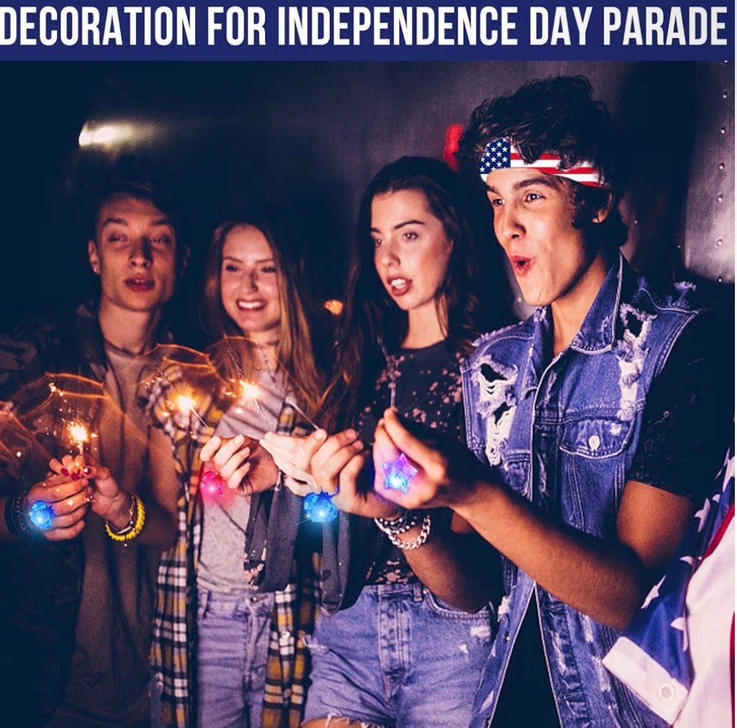Light Up Patriotic Rings  6598