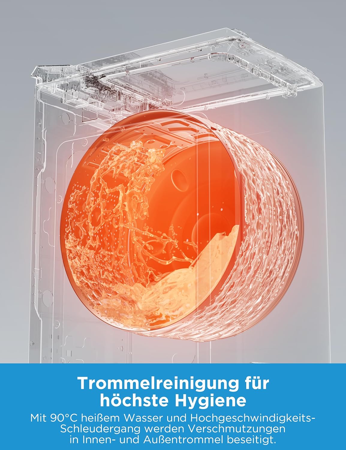 Midea Toplader Waschmaschine MF10ET70B / 7KG / A / 1200 U/min/BLDC Inverter Mortor/Dampffunktion/SoftOpener/XL Türöffnung/Kurz 15'&45' / Mehrere Temperaturoptionen/AquaStop, Weiß