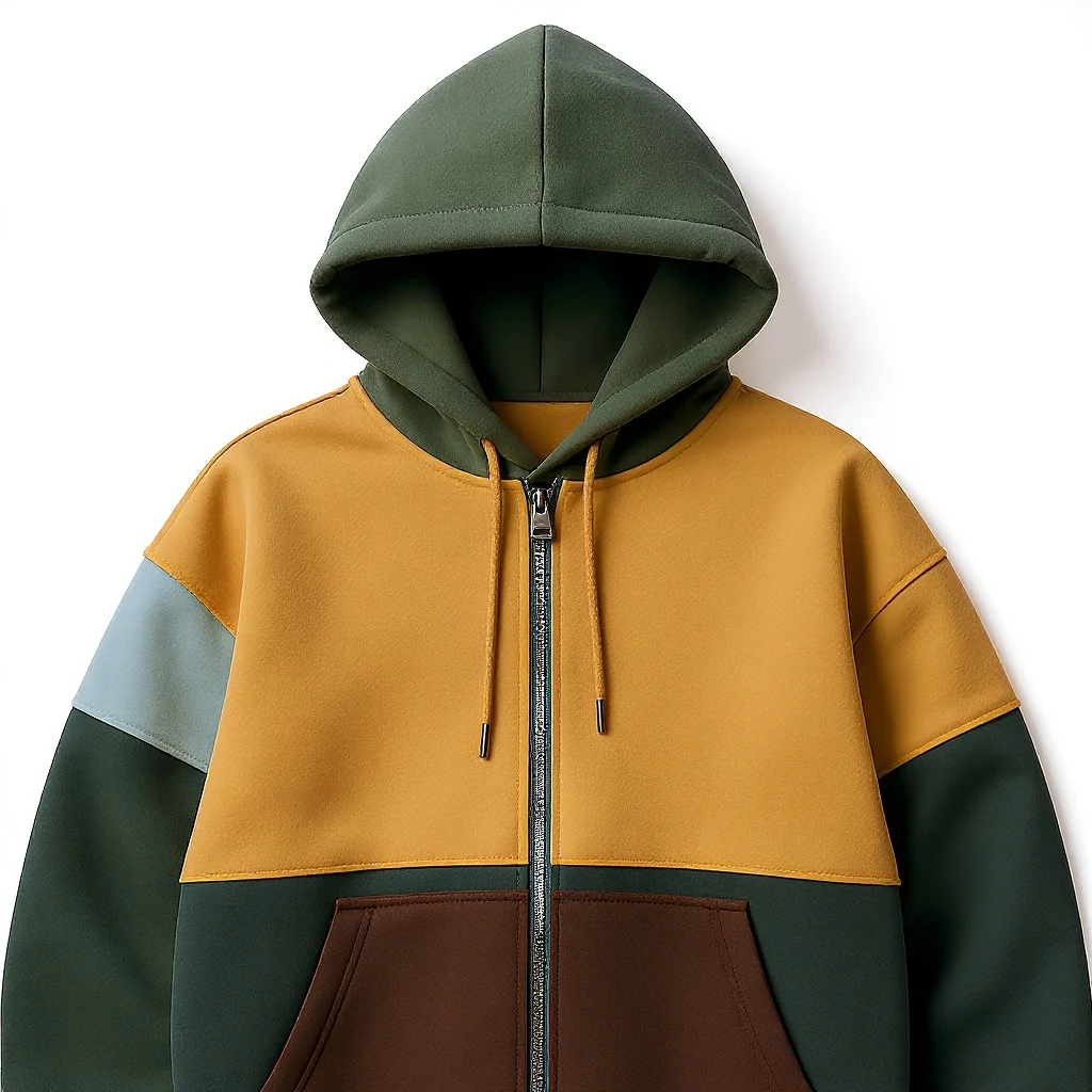 Unisex Cotton Retro Hoodie �C Fade-Resistant Fabric, Olive Green, XS�CXL