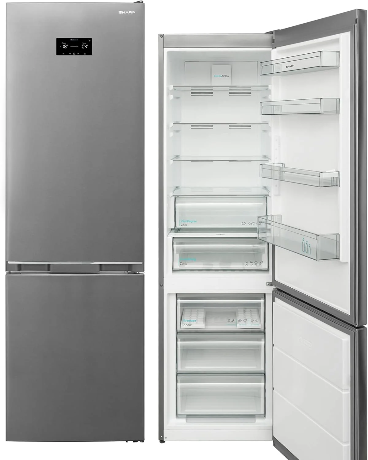 Sharp SJ-BA20DHXIC-EU Kühlschrank Kühl-Gefrierkombination NoFrost Inox Look