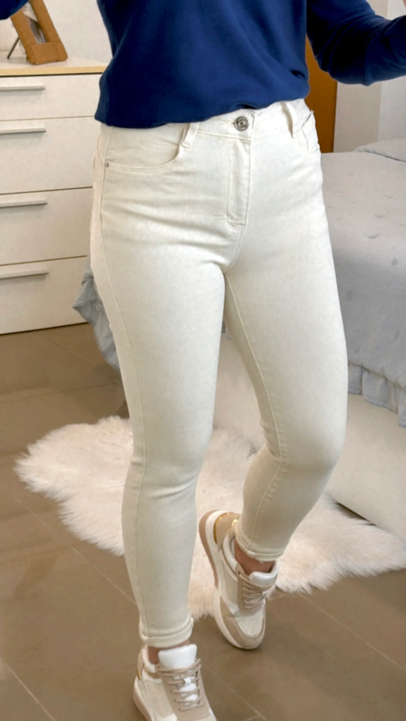 PANTAL��N FOLYROSE BEIGE