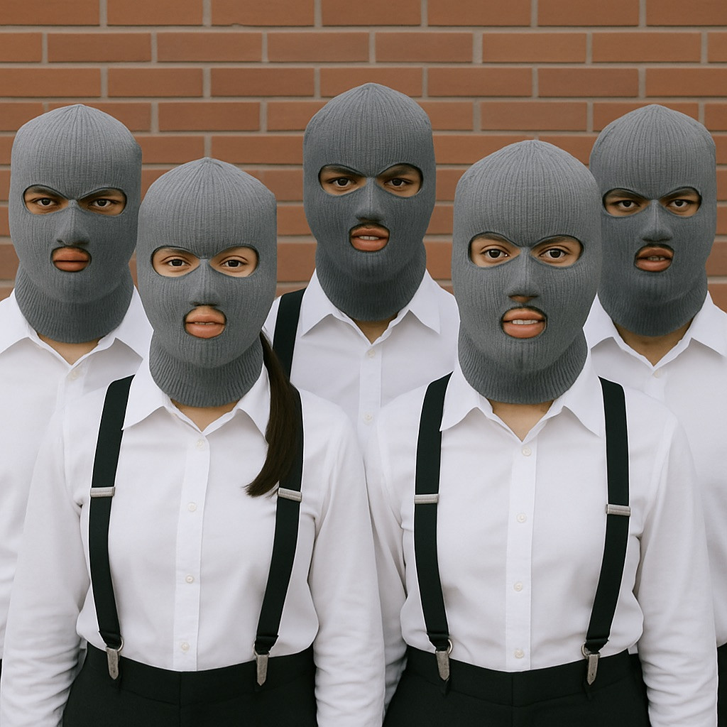 Three Hole Knit Ski Mask - Grey 3058