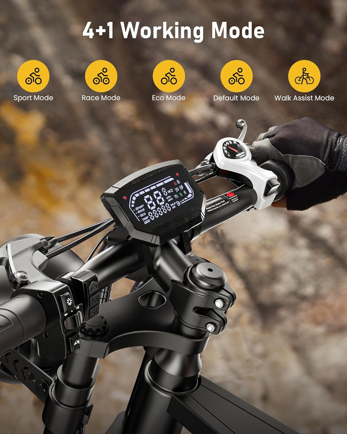 R6 Fat Tire Electric Bike for Adults 1500W Motor, 28MPH, Max 75 Miles Electric Motorcycle, 20 Fast Electric Dirt Bike, Shamano 7-Speed E-Bike Full Suspension, R/L Turn Headlight, UL2849 Certified