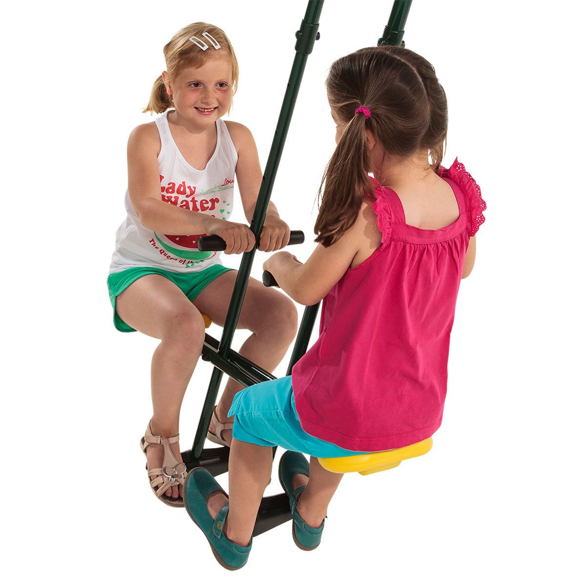 Columpio Triple De Madera Redonda Masgames Etna Xl + Asiento Cara A Cara