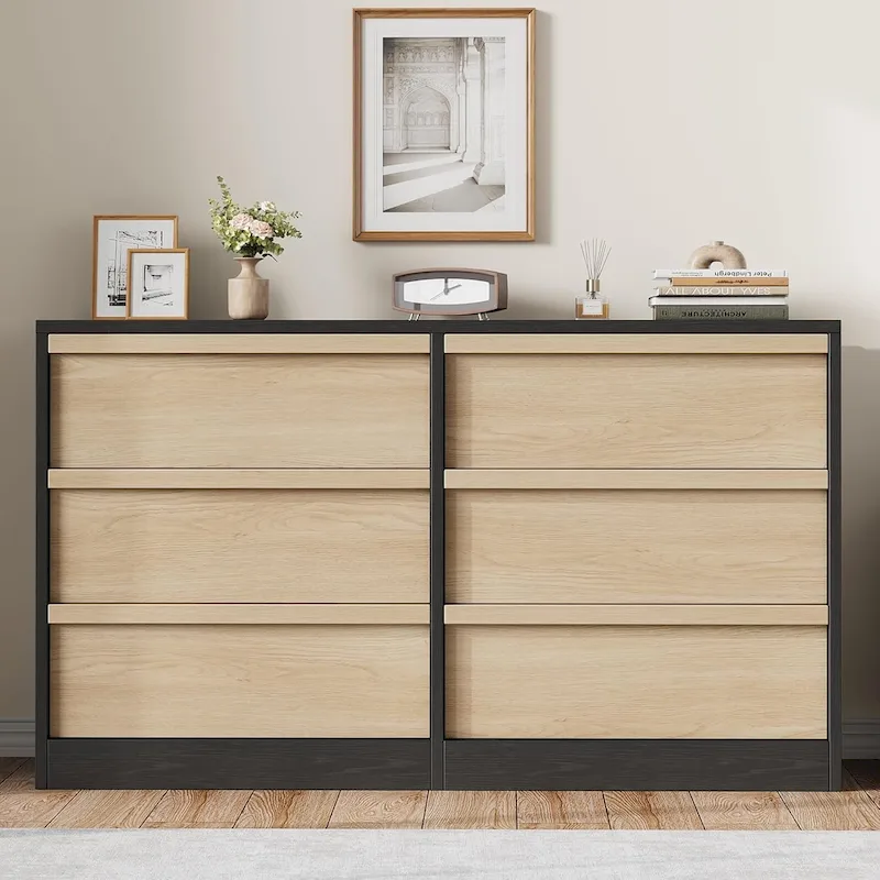 Modern 6-Drawer Bedroom Dresser - Stylish Storage Organizer Chest