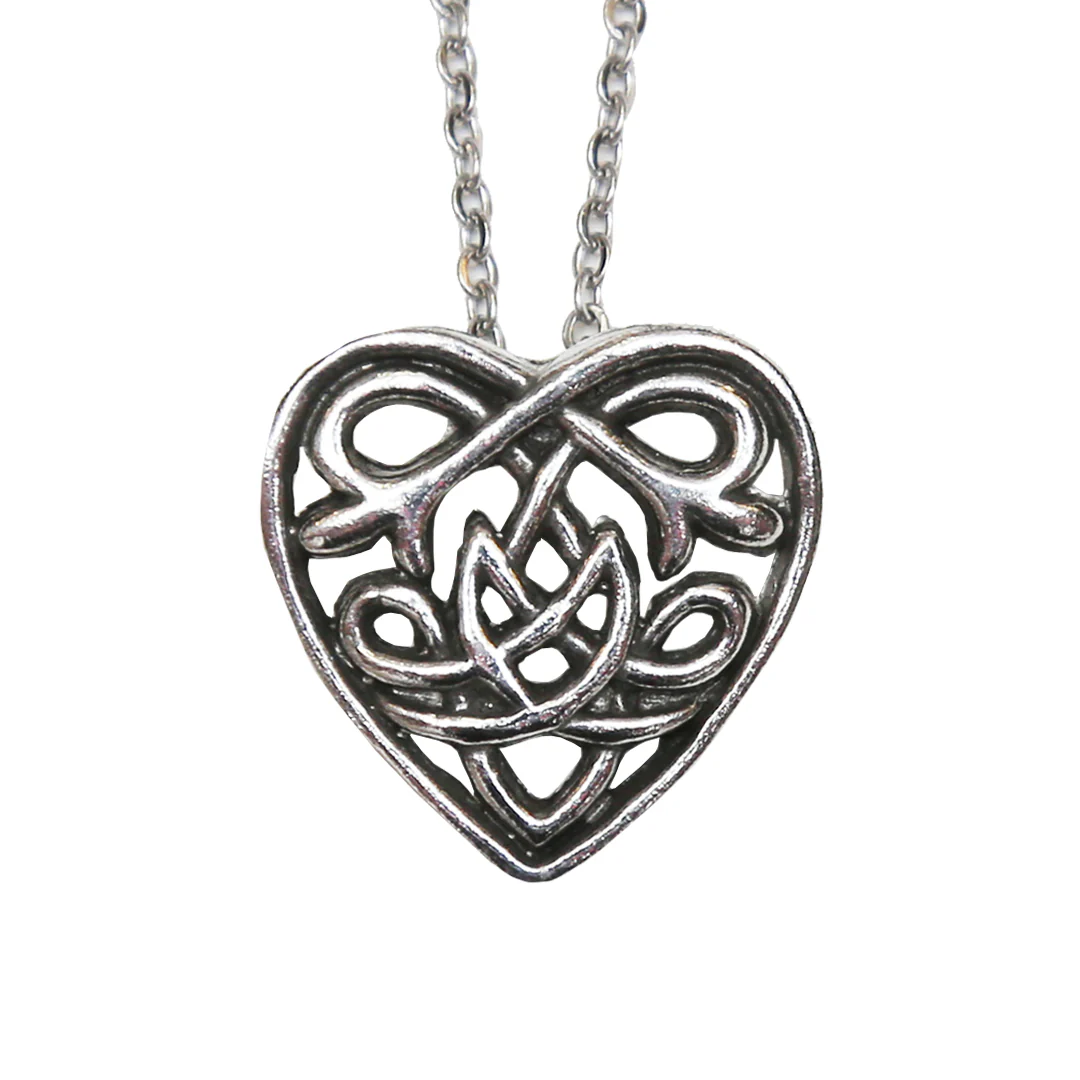 Intricate Celtic Heart Pewter Necklace