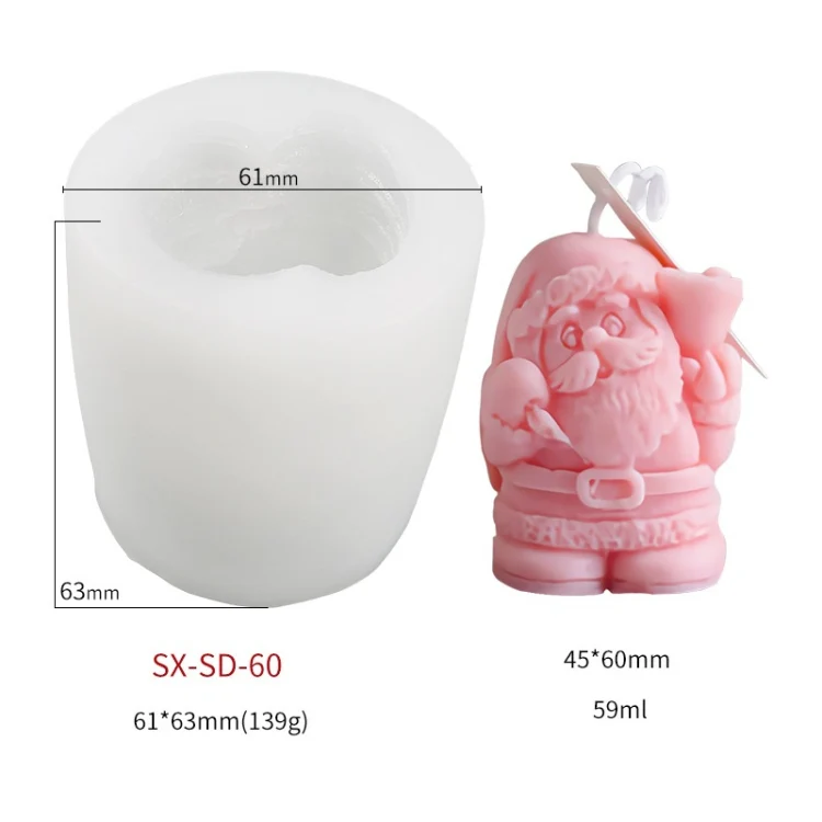 DIY Christmas Candle Aromatherapy Gypsum Silicone Mold, Shape:, Santa, Simple Christmas Tree, Triangular Christmas Tree, Christmas Gift, Single Stereo, Snow House 3, Single Christmas Cylinder, Origami Christmas Tree, 8 Cone Contest Christmas Tree...