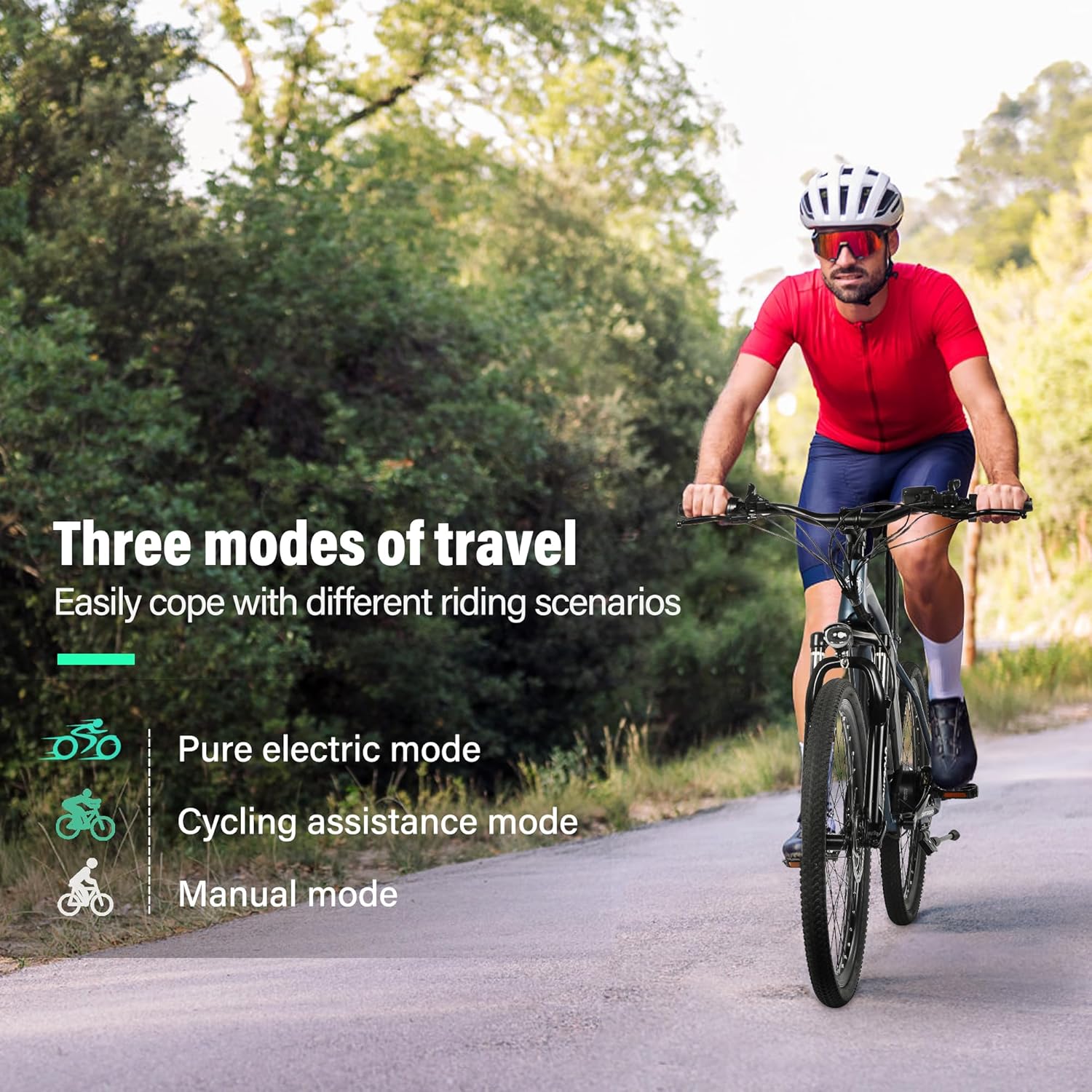 MarKnig 26'' Electric Bicycle for Adults with 432Wh Removable Battery, 350W Motor, 21 Speed Mountain E-Bike Up to 40 Miles, 20MPH, Commuting Electric Bike with LED Display, UL2849 Certified, Sliver