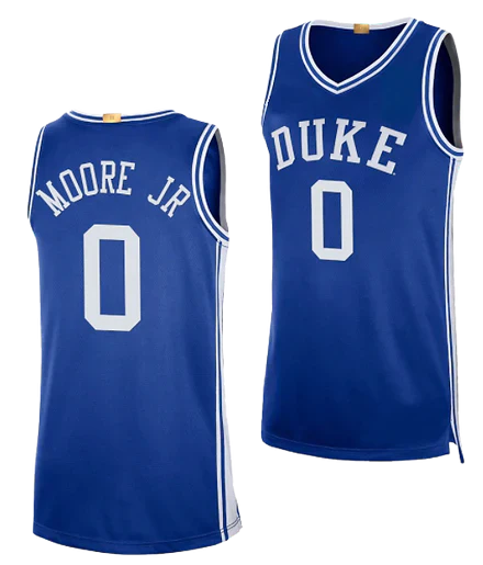 Men's #0 Wendell Moore Jr. Duke Blue Devils College Basketball Jersey