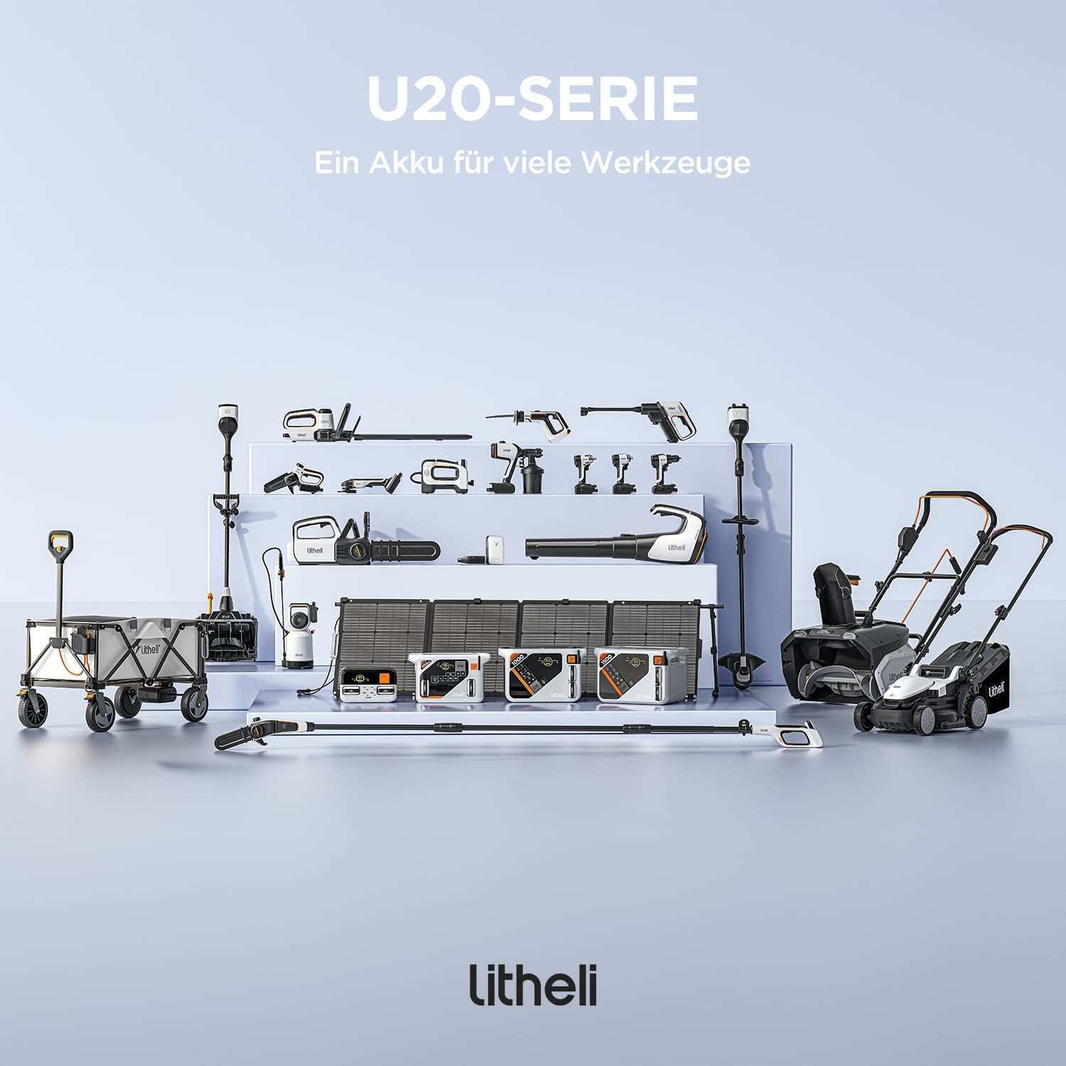 2025 Cortacésped inalámbrico U20 2 × 20V 43 cm brushless | Incluye 2 baterías de 4,0 Ah | Corte fácil hasta 500 m²