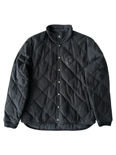 Quilted Horseshoe Logo Chrome Hearts Black Jacket