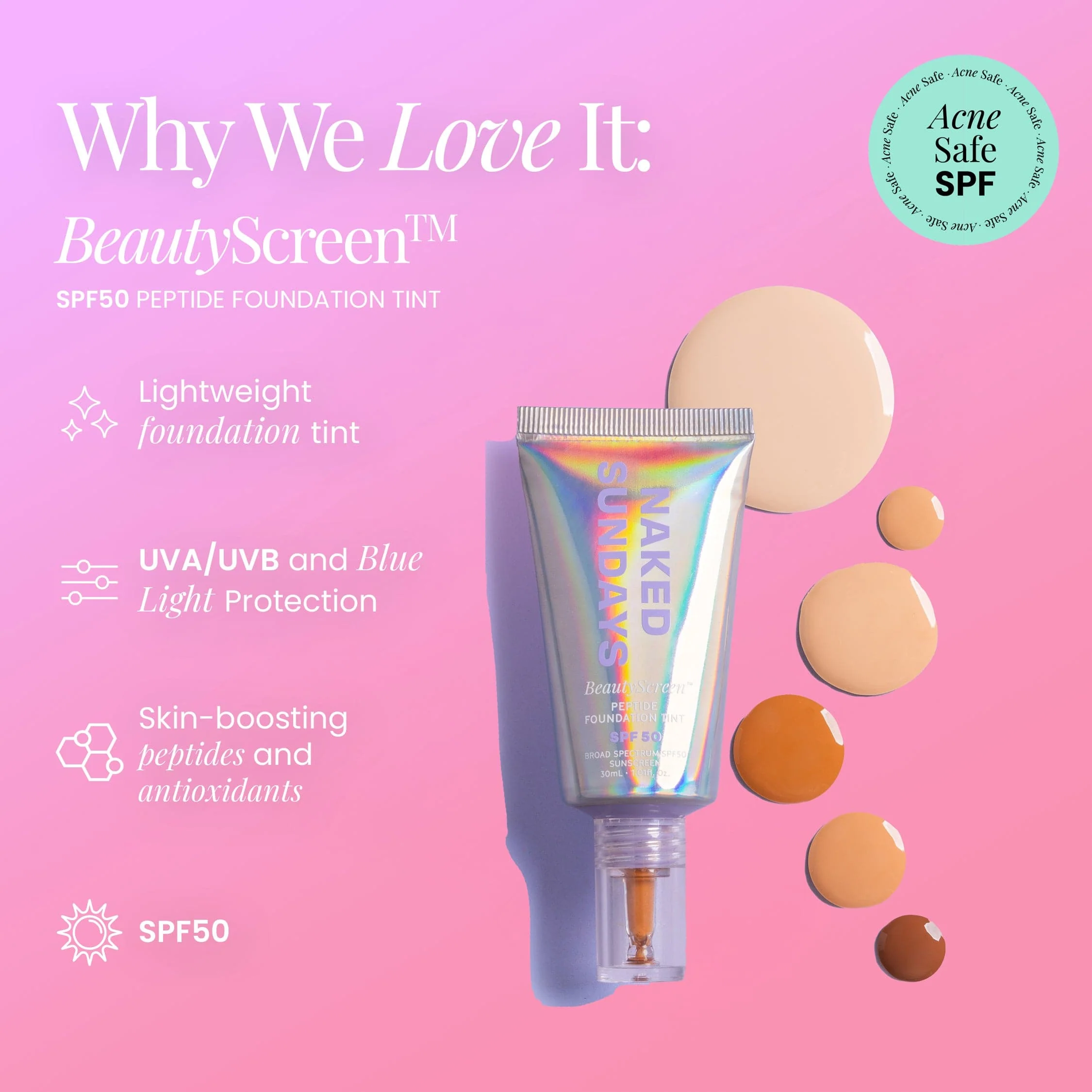 BeautyScreen™ SPF50 Peptide Foundation Tint - 1 Fair Neutral