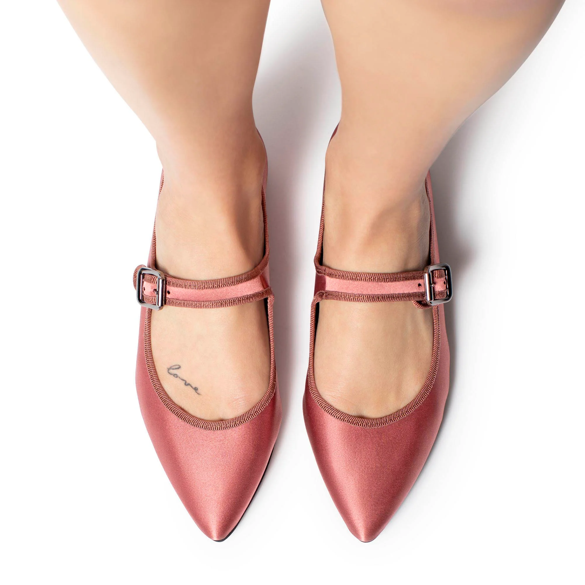 Flavia Mary Jane satin confetto