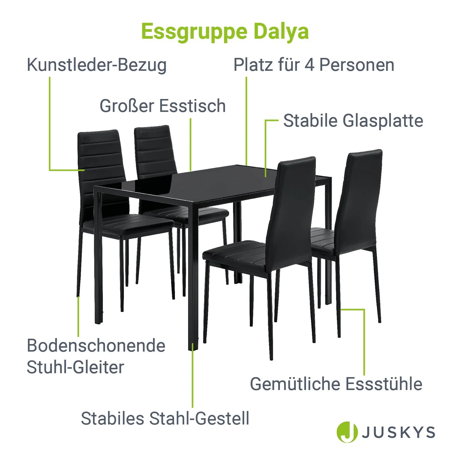 2025 Conjunto de comedor Dalya para 4 personas