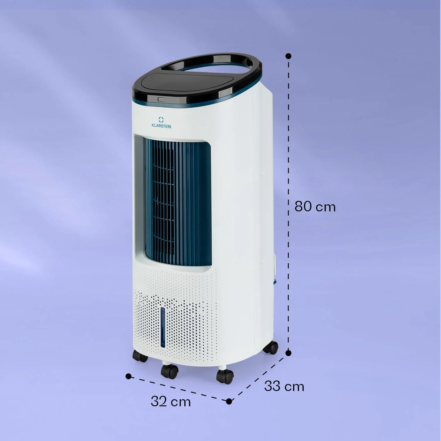 Klarstein Luftk��hler mit Wasserk��hlung, Leiser 4-in-1 Verdunstungsk��hler, Luftbefeuchter, Ventilator & Nachtmodus, Mobile Klimager?te Luftk��hler 7L, 65W Air Cooler, 330m3/h K��hlender Luftstrom
