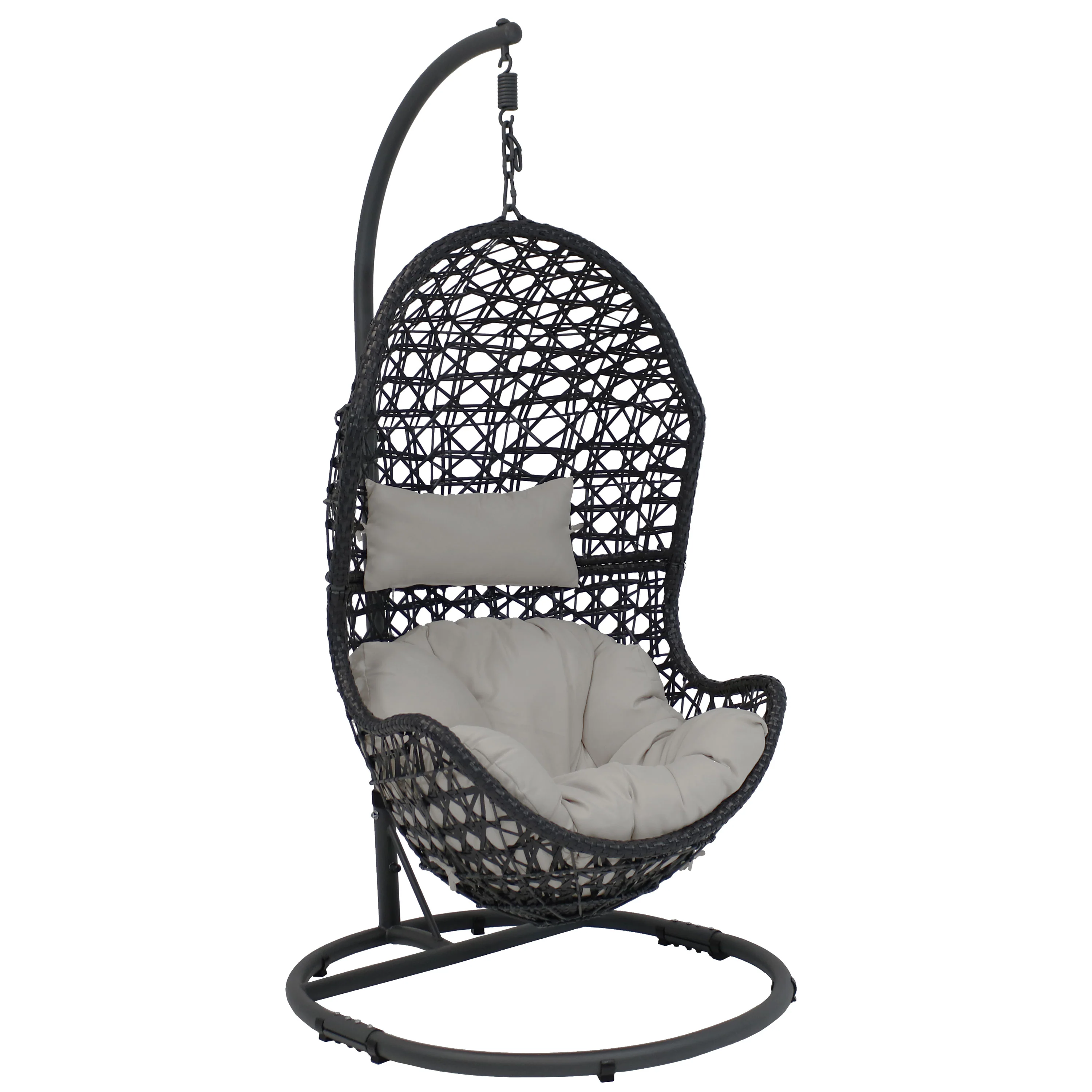 2025 Silla Colgante Tipo Huevo Sunnydaze Cordelia con Estructura de Acero y Cojín