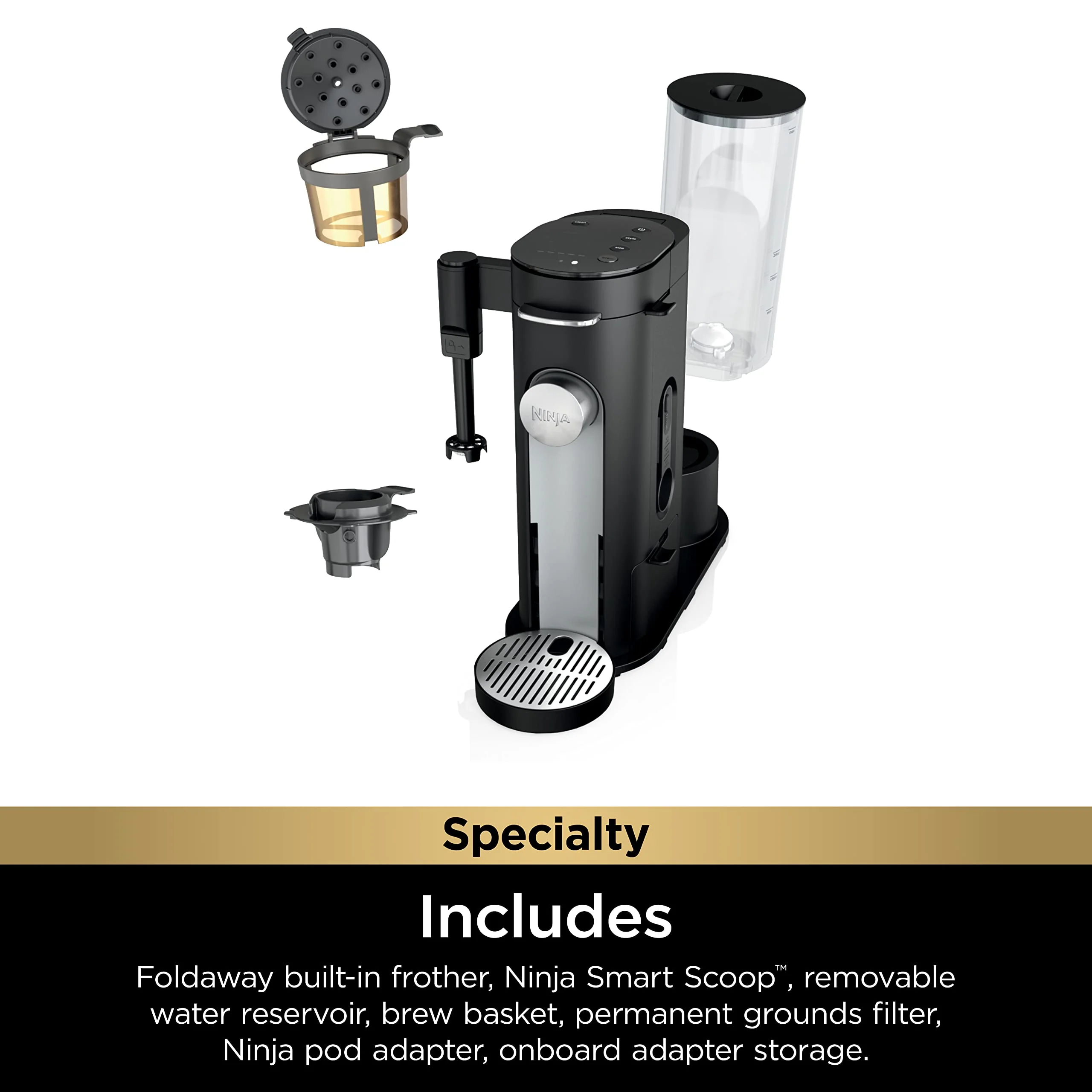 2025 Ninja PB051 Cafetera de Una Sola Taza Compatible con Cápsulas y Café Molido