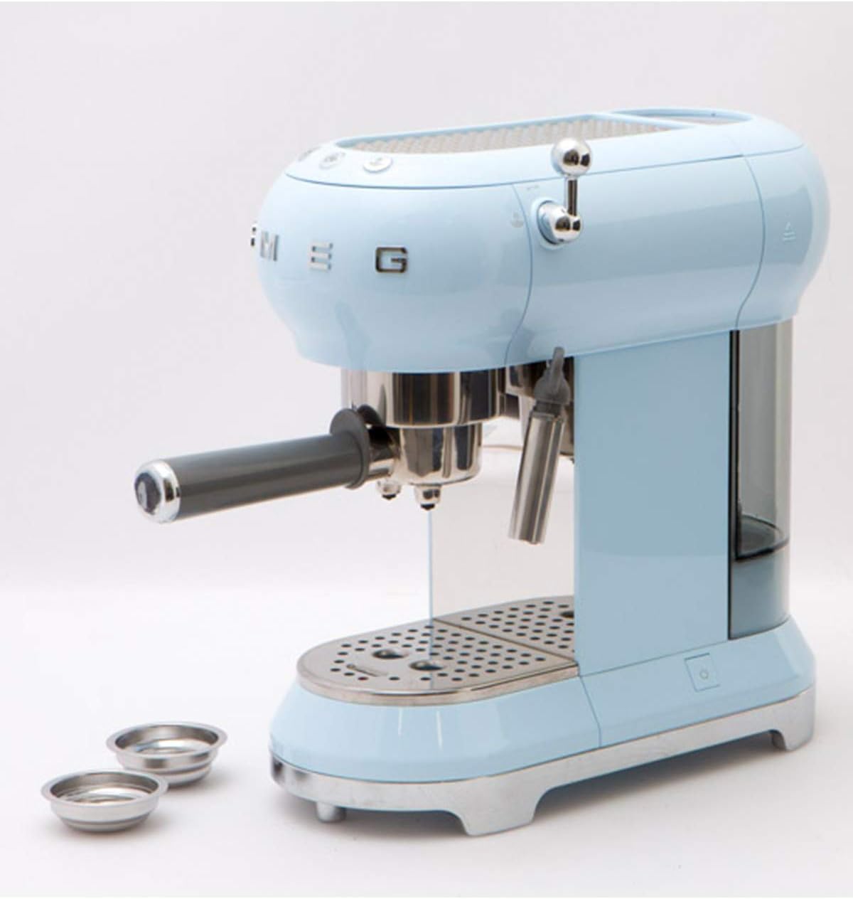 Smeg, ECF01PGEU Manual Espresso-Kaffeemaschine, Cappuccino -System, Thermoblock, groe Tassengehuse und Doppelkaffeefunktion, 1 l Wassertank, kompakte Abmessungen, 1350W, Pastellgrün