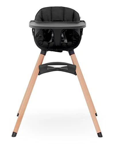 2025 Lalo The Chair Convertible 3-en-1 – Silla Alta de Madera para Bebés y Niños, con Bandeja Apta para Lavavajillas y Reposapiés Ajustable – Color Licorice