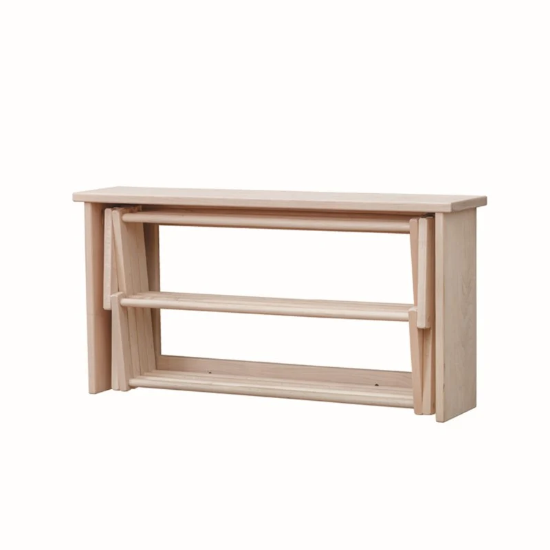 Extra Large Wall Clothes Drying Rack ~ Heavy Duty Solid Maple Hardwood, Folding, Collapses to 35