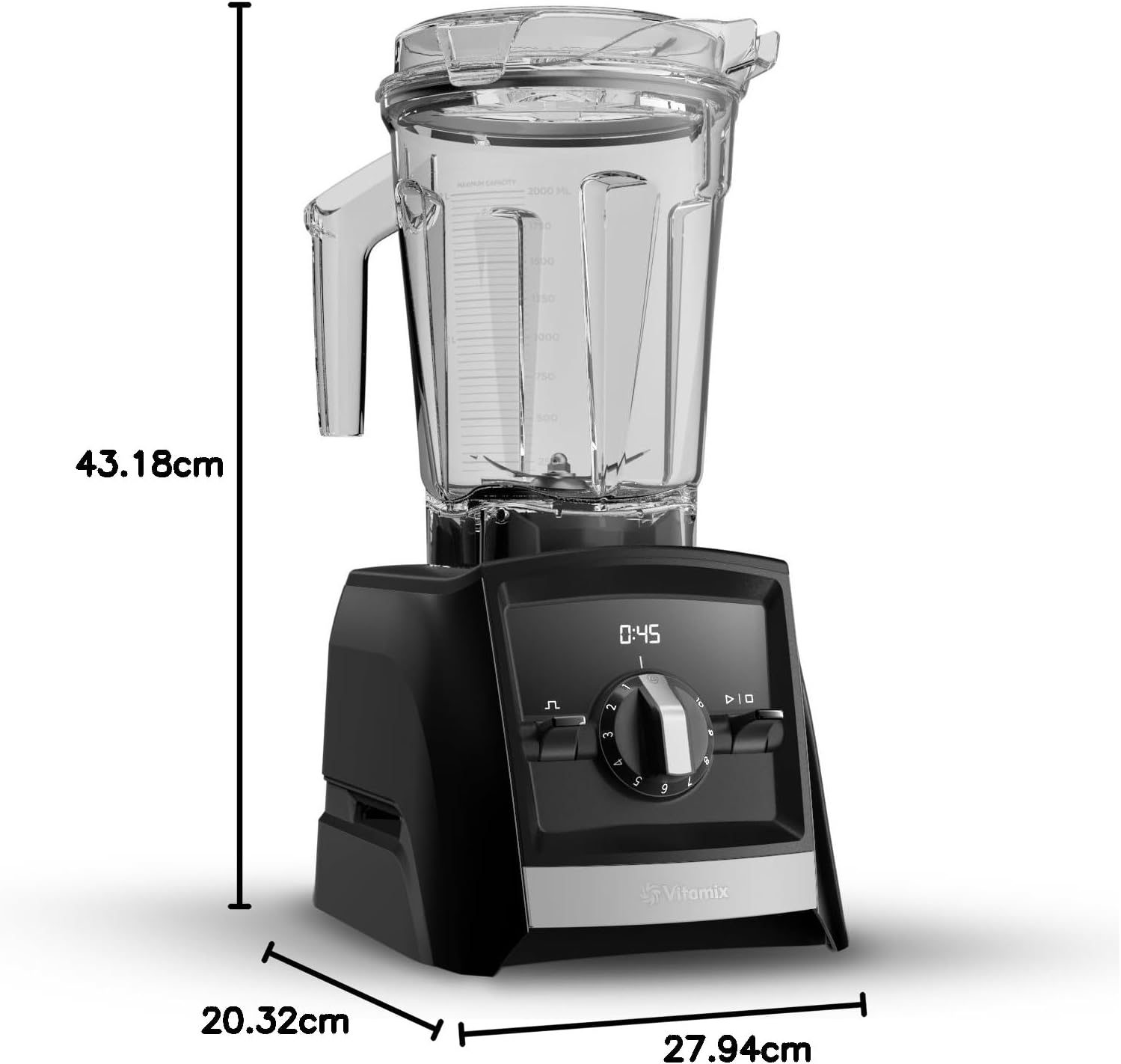 Vitamix A2300 Ascent Series Smart Blender, Professional-Grade, 64 oz Low-Profile Container, Slate