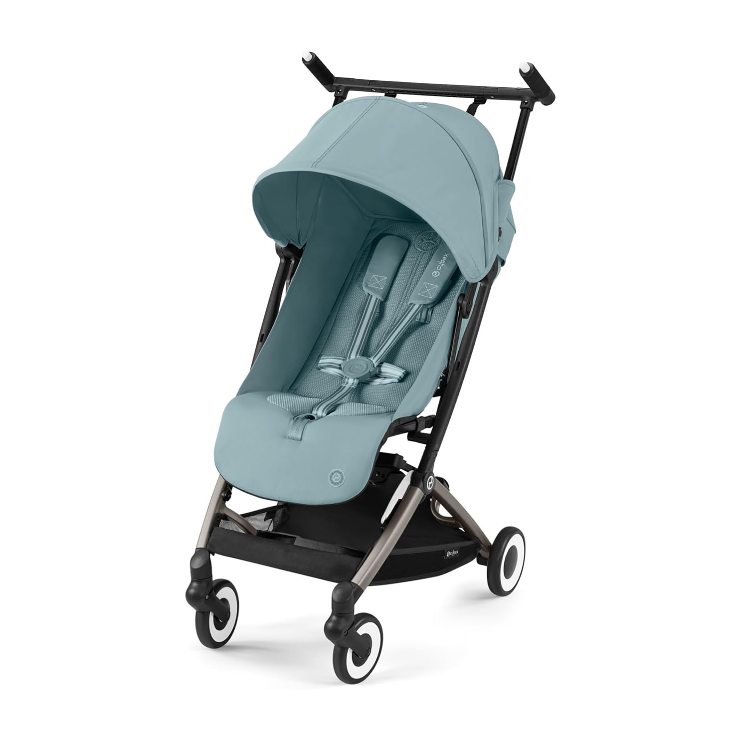 CYBEX Gold Kinderwagen Libelle mit One-Pull Harness, Von ca. 6 Monaten bis ca. 4 Jahre (max. 22 kg), Ultraleicht (nur 6 kg), Almond Beige (Beige mit taupefarbenem Rahmen)