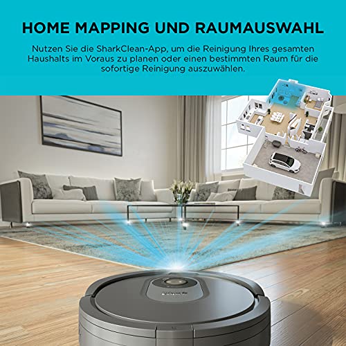 Shark AI Aspirapolvere Robot, con Anti Hair Wrap Adatto a Tutti i Tappeti e Pavimenti Duri, Autonomia Fino a 90 Minuti, Controlli Manuali e Via App, Grigio RV2001EU : Casa e cucina