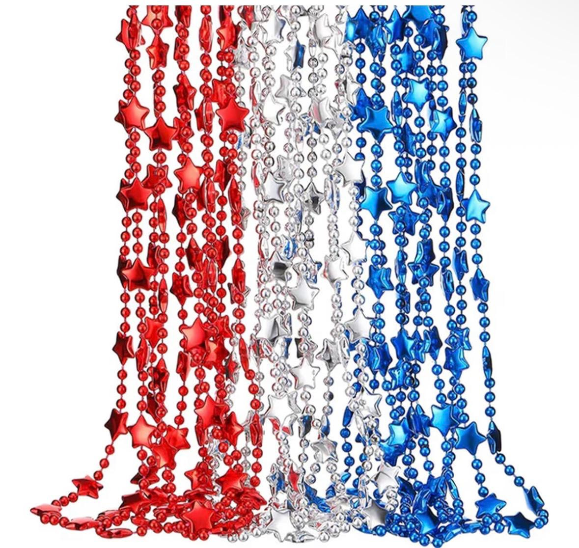 Patriotic Star Beads 4th of July 21 PACK 6523
